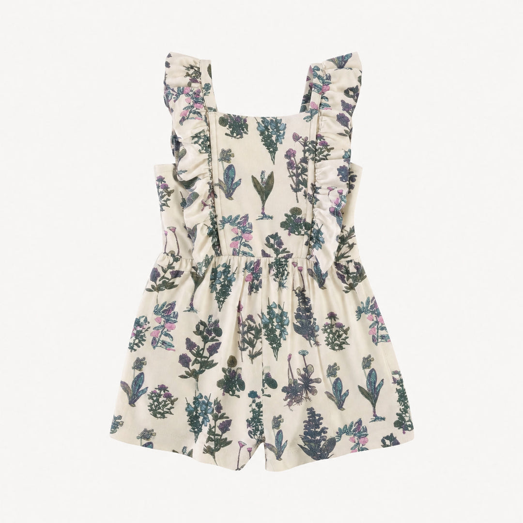 PREORDER pinafore ruffle romper | litho floral | modal