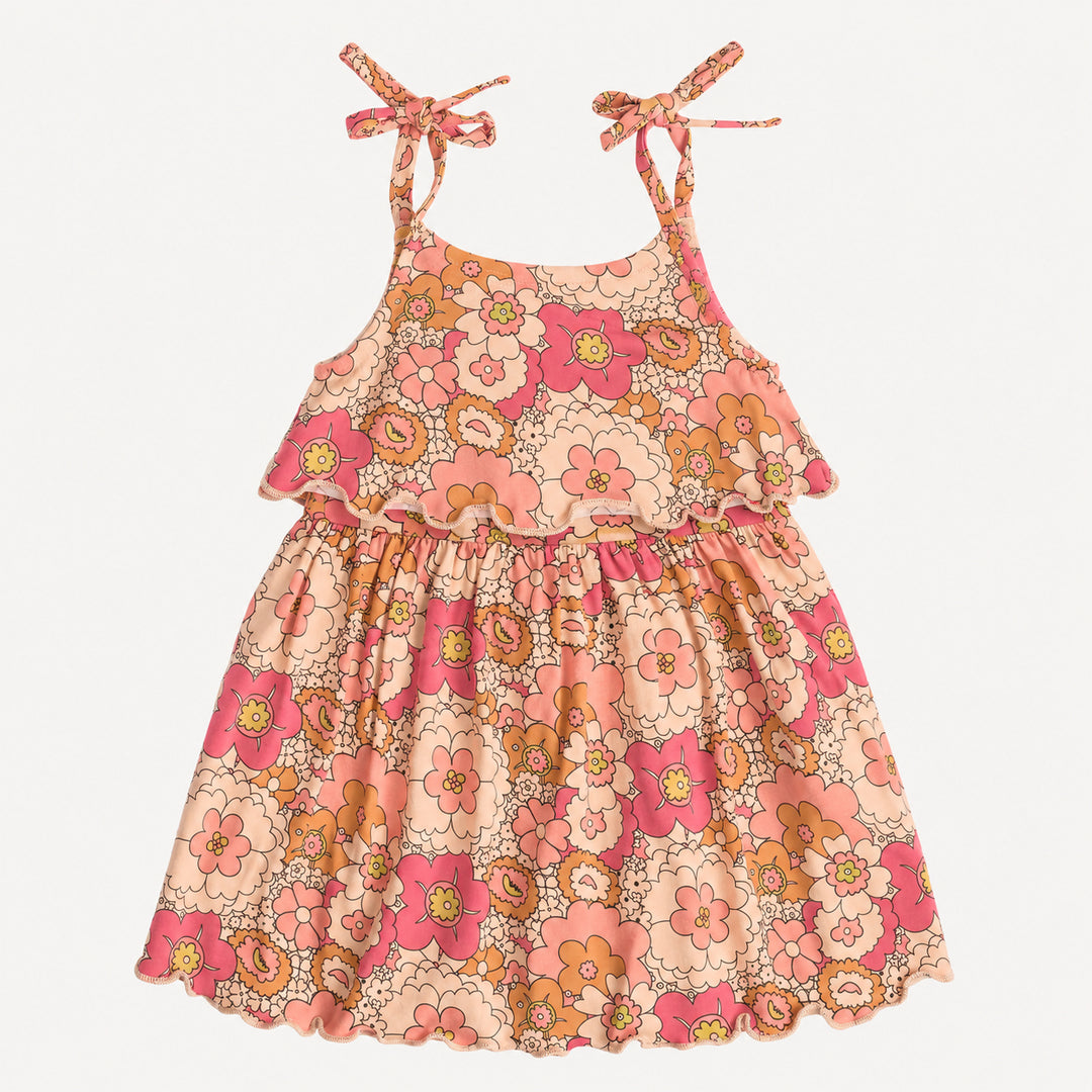 PREORDER spaghetti tie ruffle pocket dress | mod 60s burst | bamboo