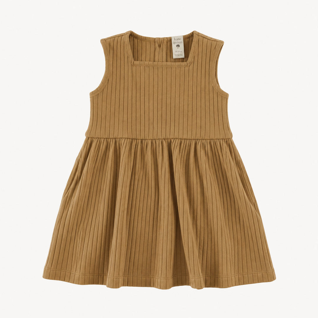 PREORDER sleeveless square neck dress | apple cinnamon | organic cotton wide rib