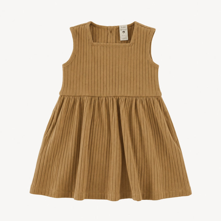 PREORDER sleeveless square neck dress | apple cinnamon | organic cotton wide rib