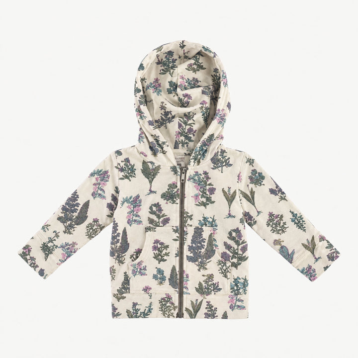 PREORDER long sleeve skinny zipper pocket hoodie | litho floral | modal