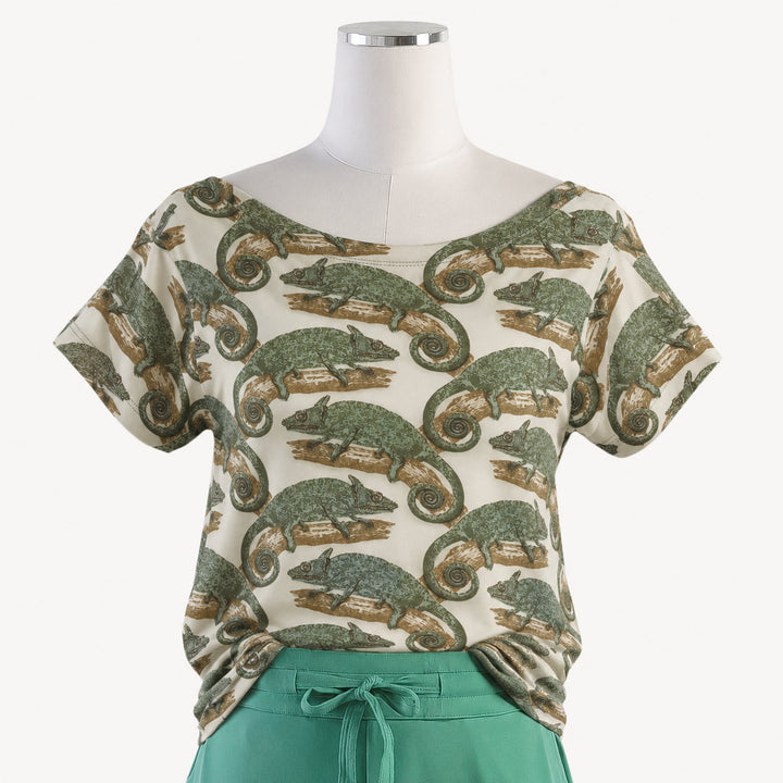 PREORDER womens boat neck tee | chameleon | modal
