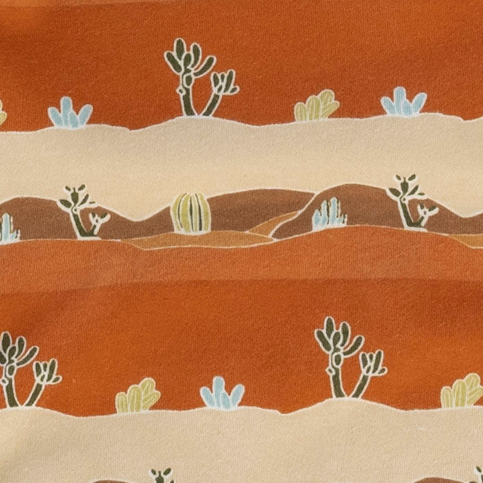 long bubble sleeve top | 70s orange cactus | organic cotton interlock