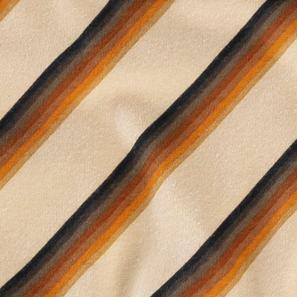 long sleeve button down union jumpsuit | 70s stripe | organic cotton interlock