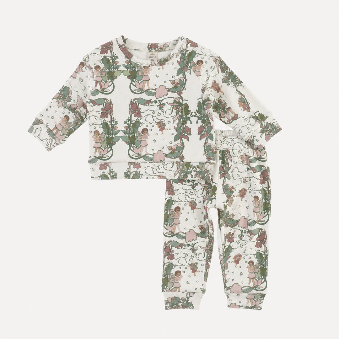 PREORDER long sleeve cuffed jogger set | mystical fairies | organic cotton interlock