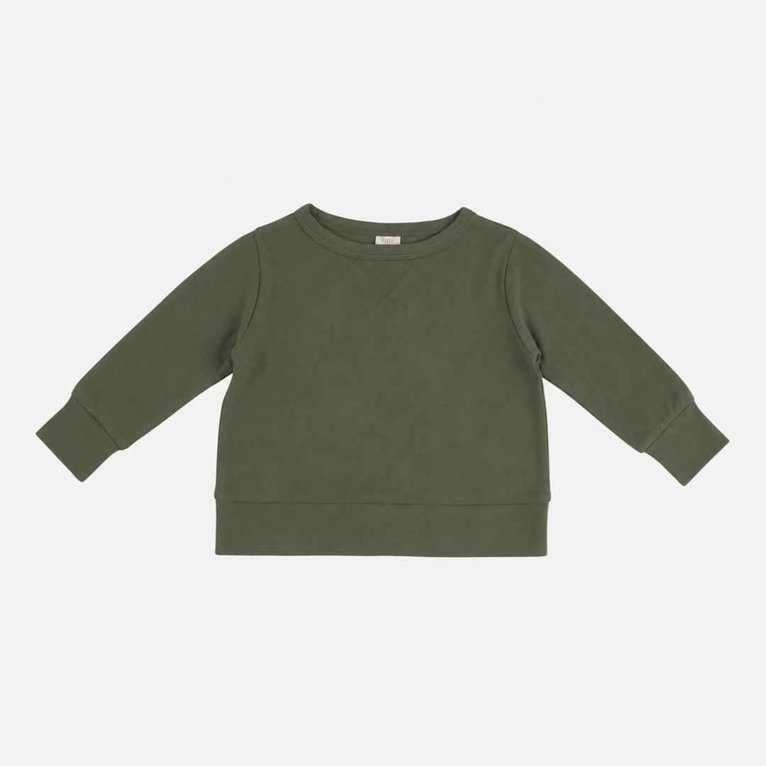 PREORDER long sleeve crew neck | bronze green | organic cotton interlock