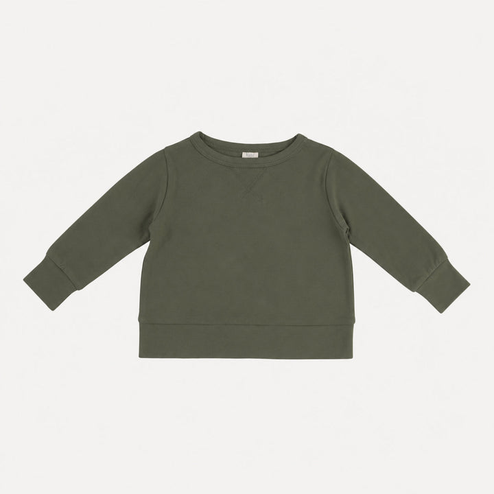 PREORDER long sleeve crew neck | bronze green | organic cotton interlock