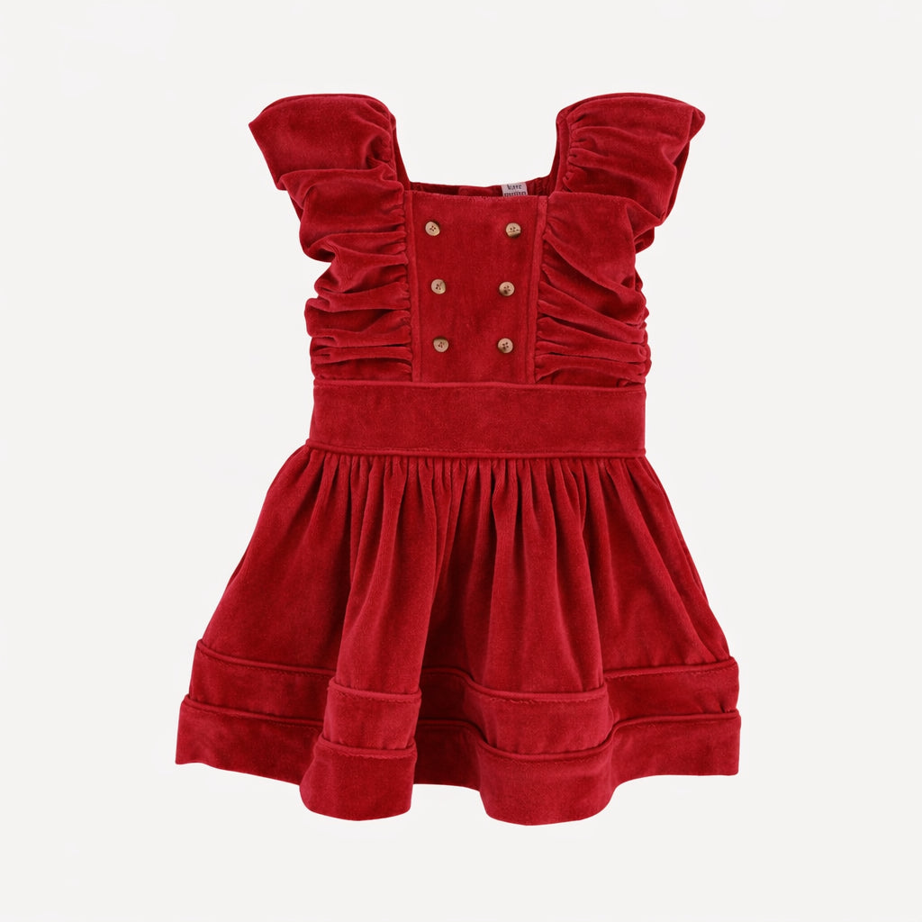 wonderland dress | rococco red | organic cotton velour