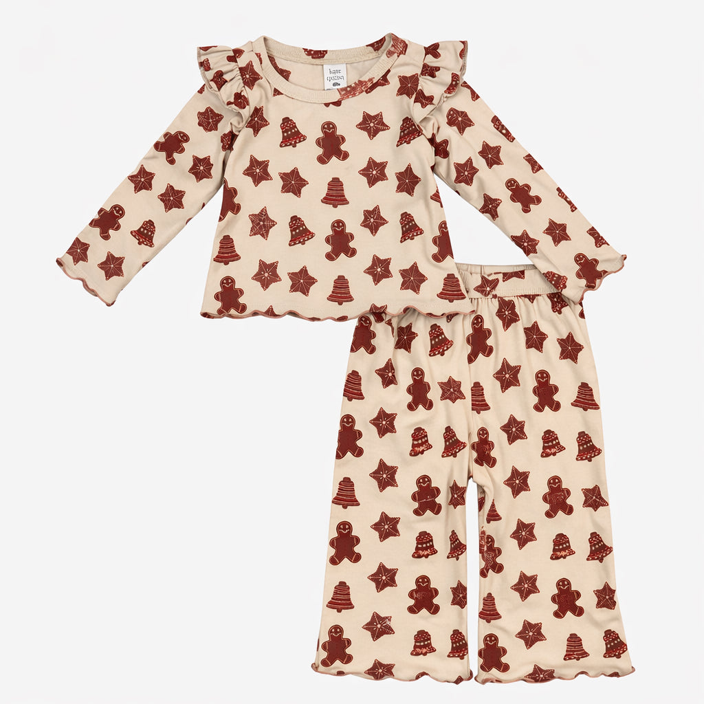 ruffle jade set | gingerbread cookies | organic cotton flat rib