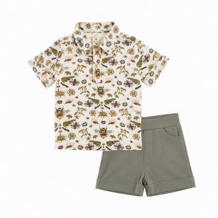 PREORDER tennis polo short set | litho bee | modal