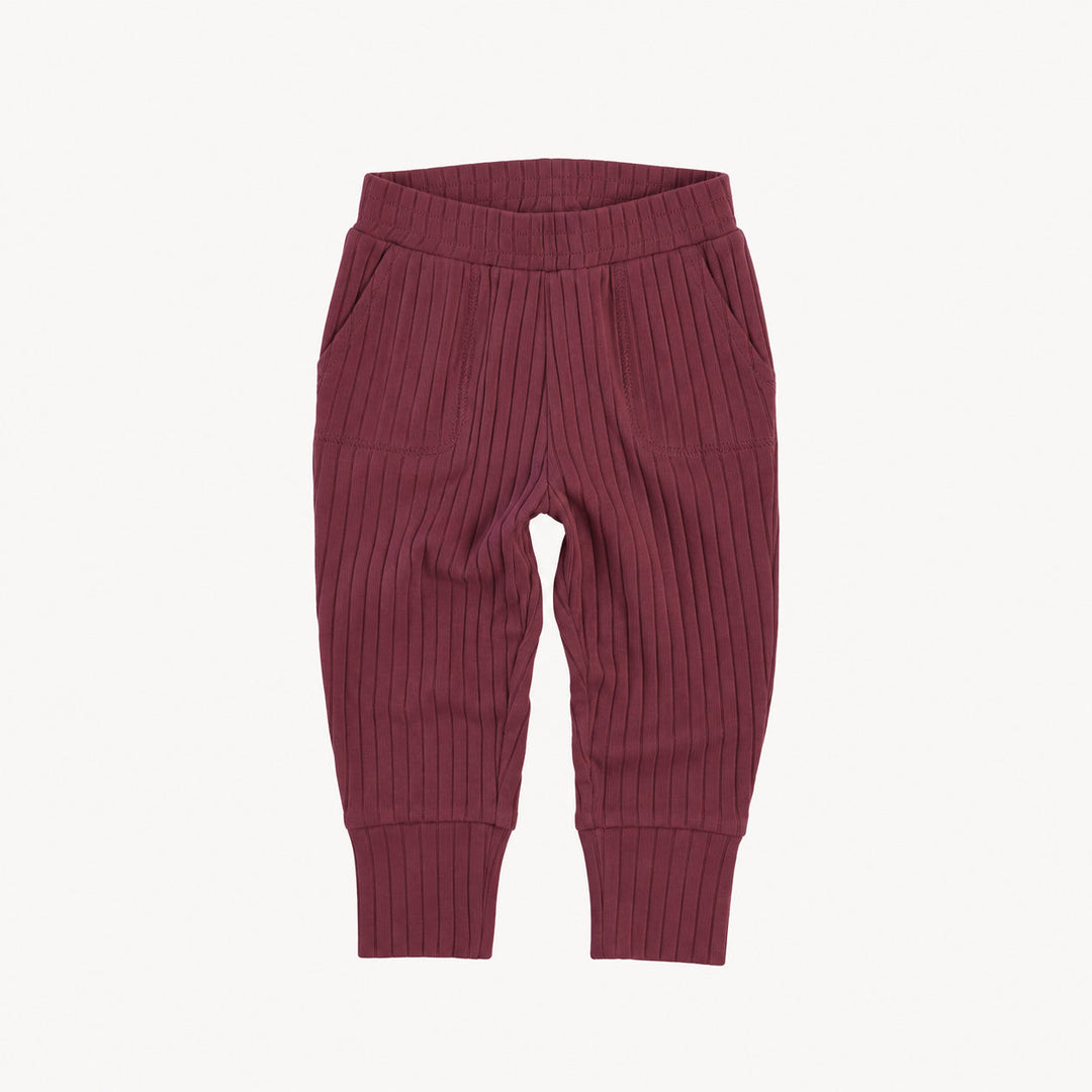 PREORDER slim sport jogger | wild ginger | organic cotton wide rib