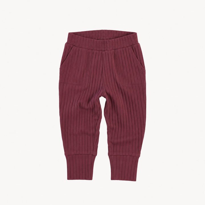 PREORDER slim sport jogger | wild ginger | organic cotton wide rib