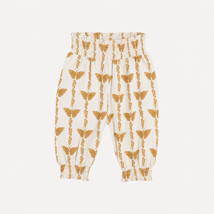 PREORDER smocked waist bubble pant | butterfly vine | bamboo