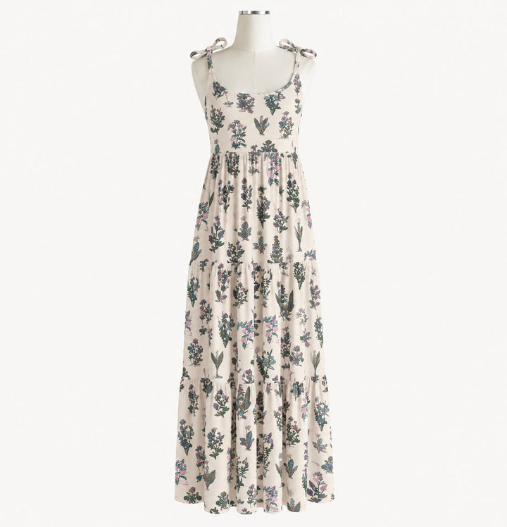 PREORDER womens spaghetti tie prairie dress | litho floral | modal