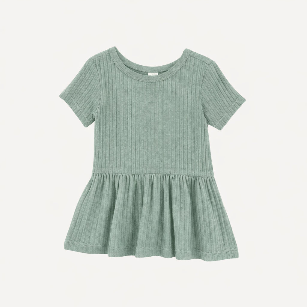 short sleeve hazel twirl top | jadeite | organic cotton wide rib