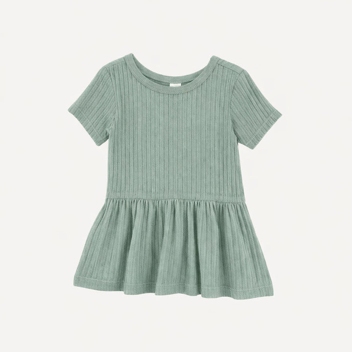 short sleeve hazel twirl top | jadeite | organic cotton wide rib