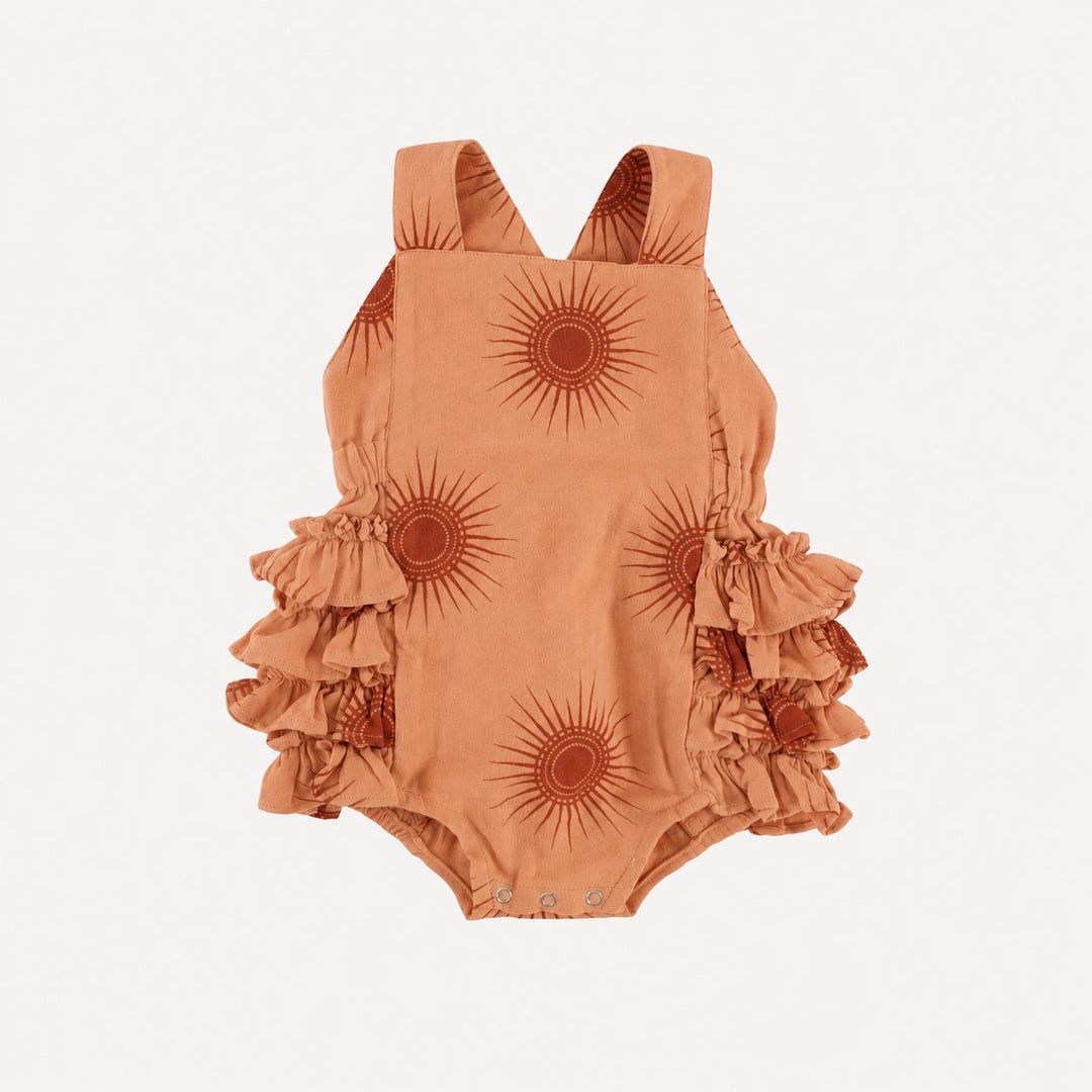 side ruffle bubble | mango sun | organic cotton gauze