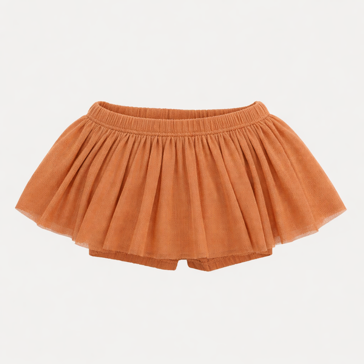 tulle ballerina tutu short | caramel | organic cotton wide rib