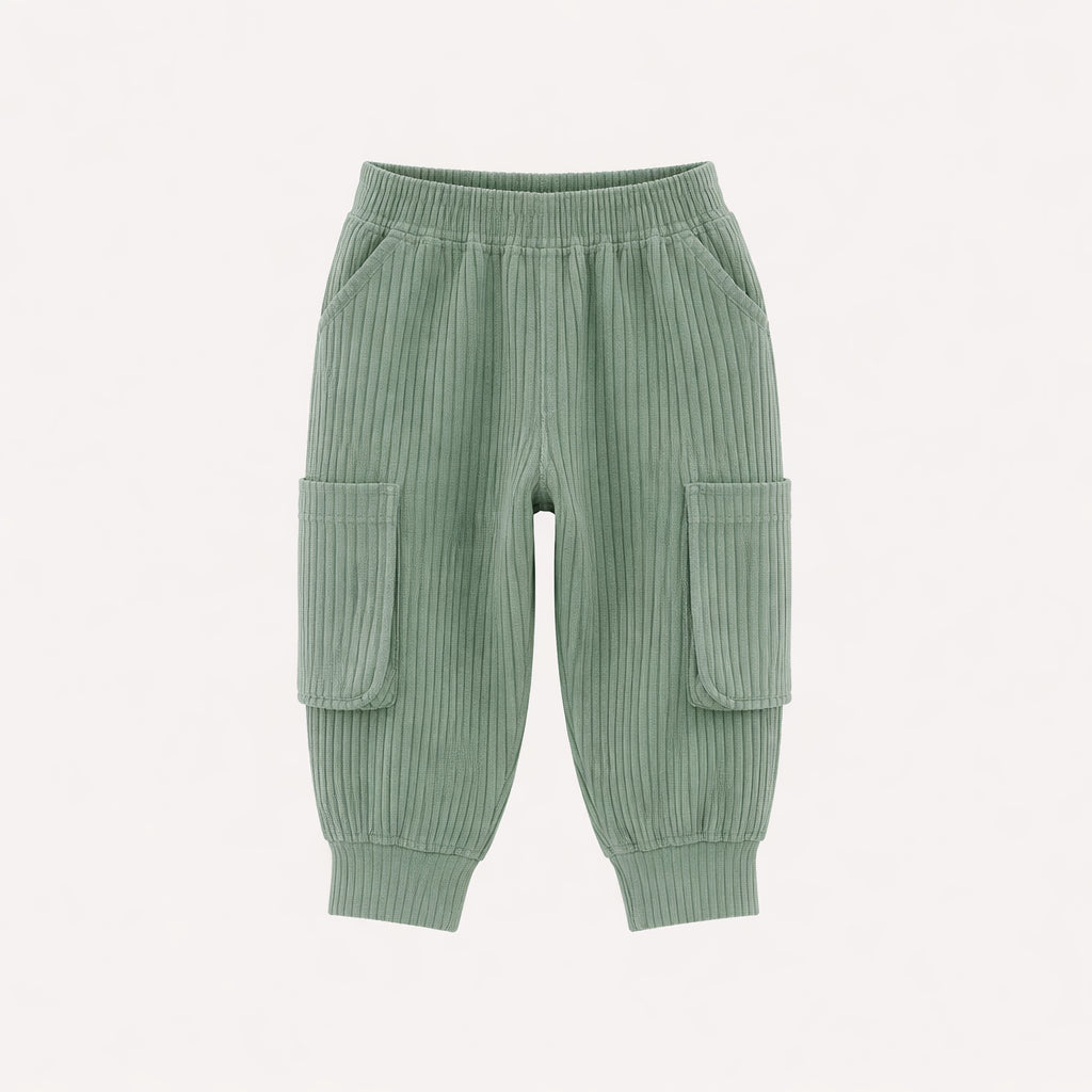 cargo bubble pant | jadeite | organic cotton wide rib