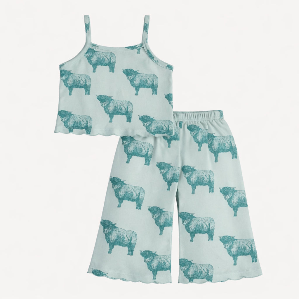 jade set | highland cow | organic cotton jersey