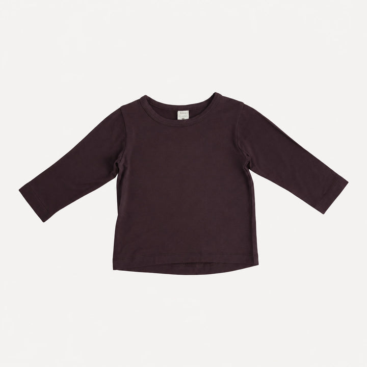 PREORDER long sleeve boxy tee | fudge | bamboo