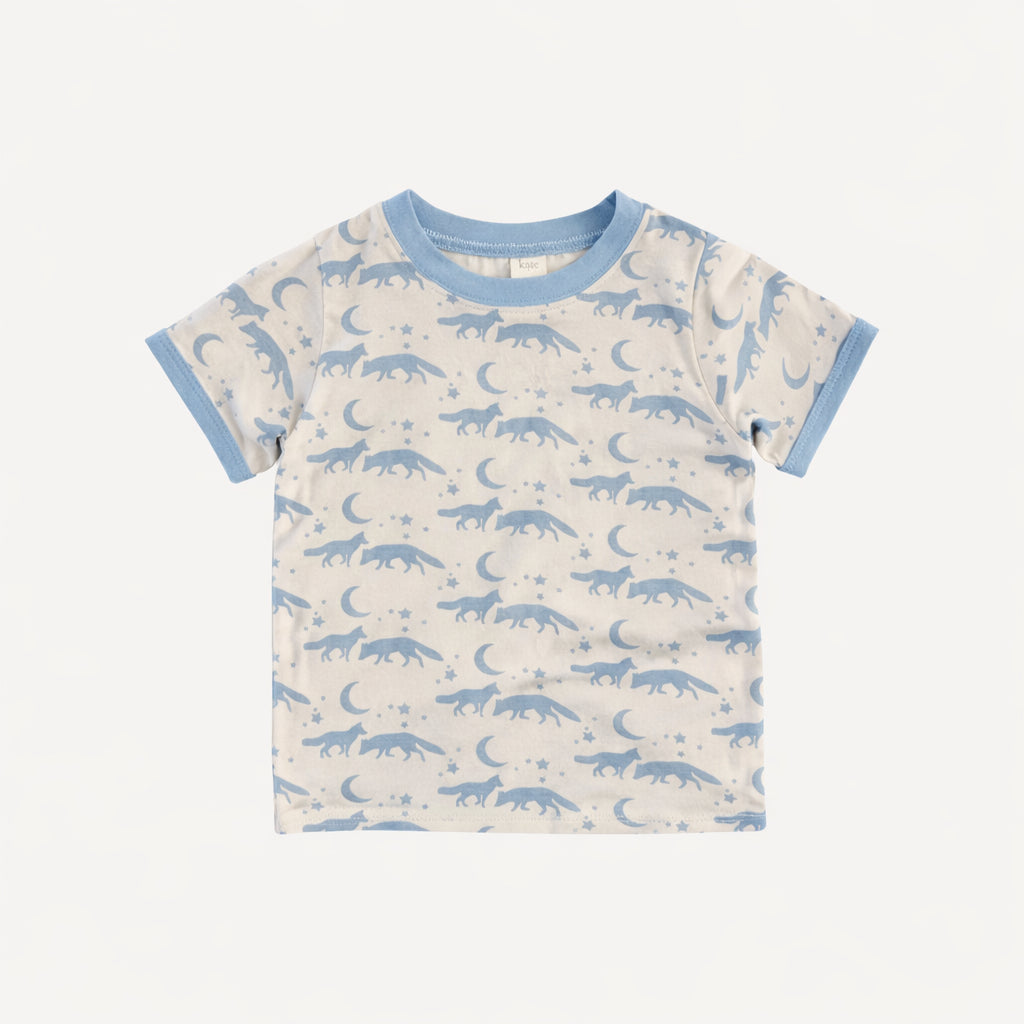 short sleeve ringer tee | coyote moon | organic cotton interlock