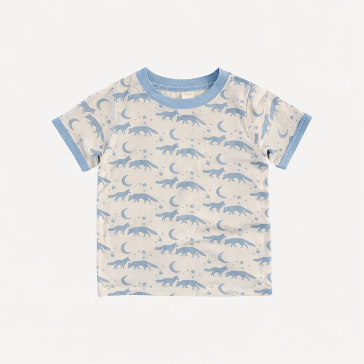 short sleeve ringer tee | coyote moon | organic cotton interlock