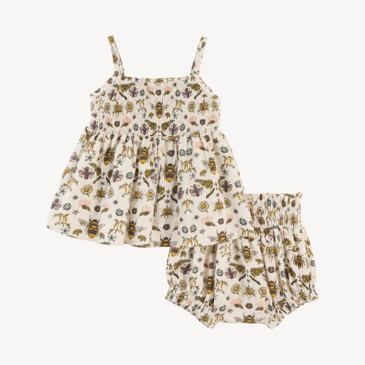 PREORDER spaghetti strap smocked top + shirred waist bloomer set | litho bee | modal