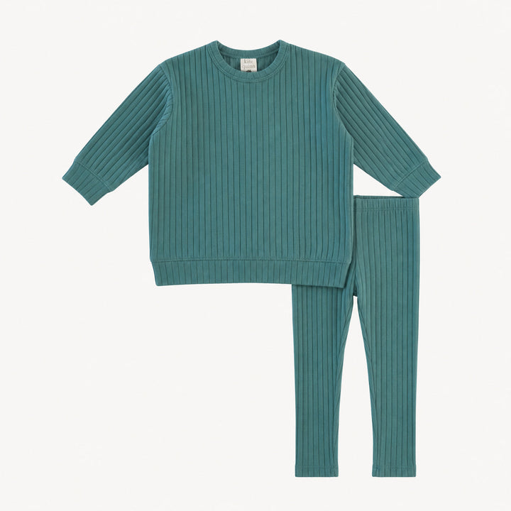 PREORDER oversized sweatshirt + legging set | sea pine | organic cotton wide rib