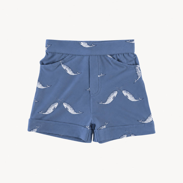 PREORDER cuffed pocket short | narwhal | modal