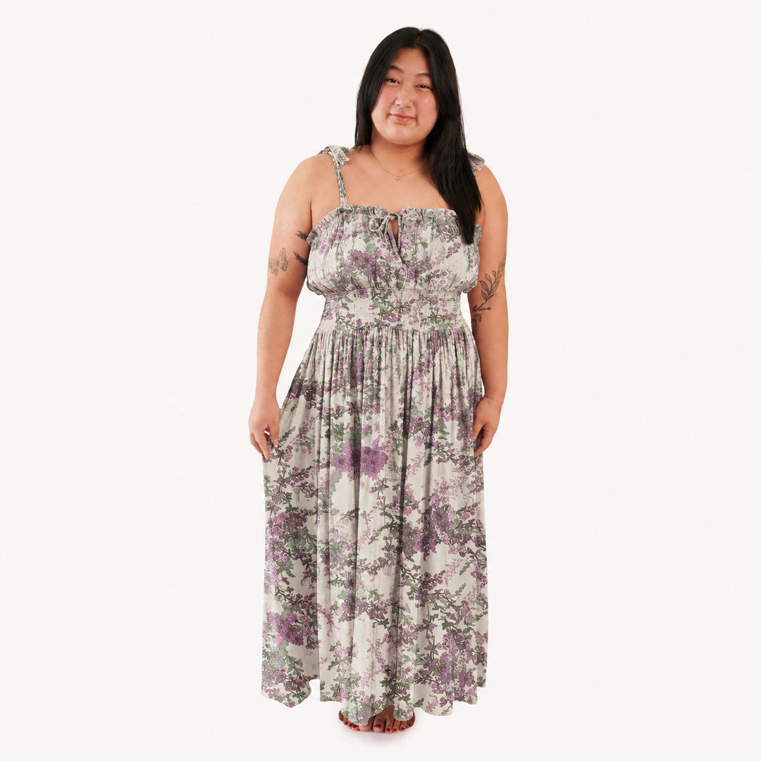 PREORDER womens spaghetti tie winnie dress | violet queen annes lace | modal