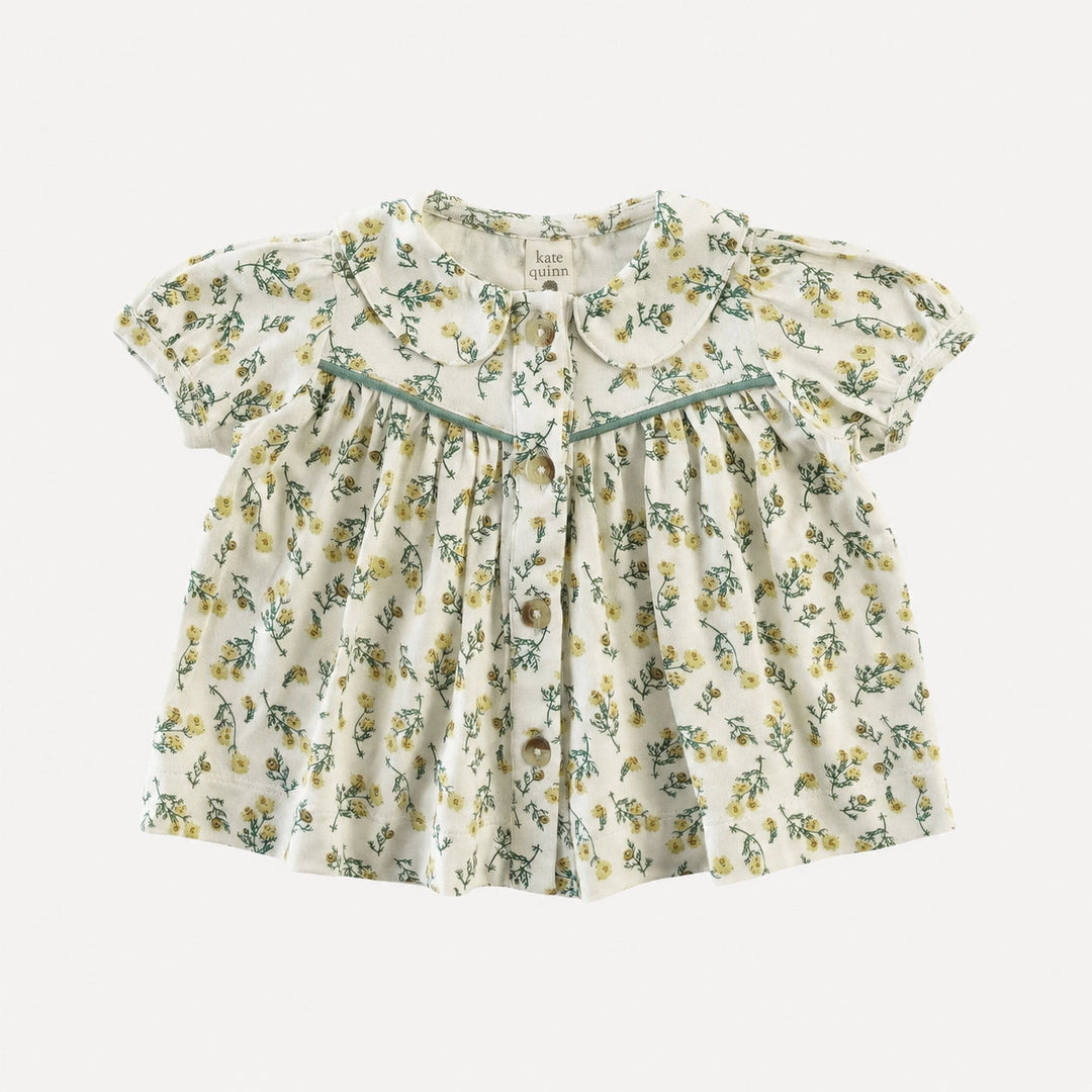 PREORDER short sleeve cowgirl top | tiny chamomile | bamboo