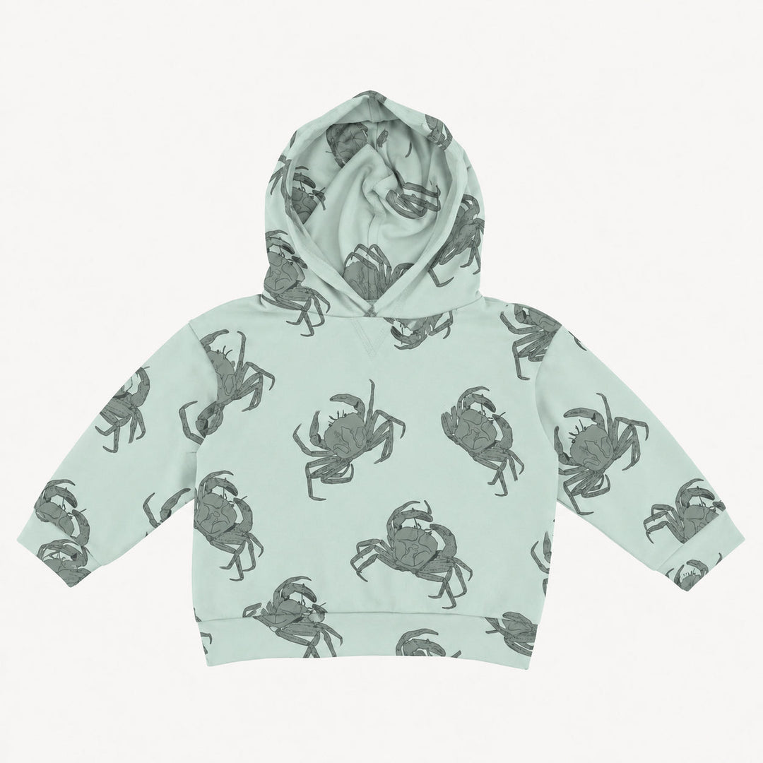 PREORDER long sleeve topstitch hoodie | green crab | modal