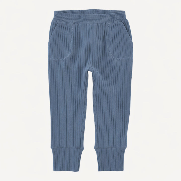slim sport jogger | london blue | organic cotton wide rib