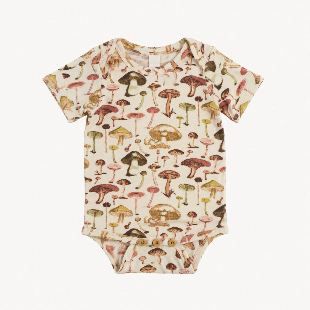 PREORDER short sleeve lap neck bodysuit | litho mushroom | modal