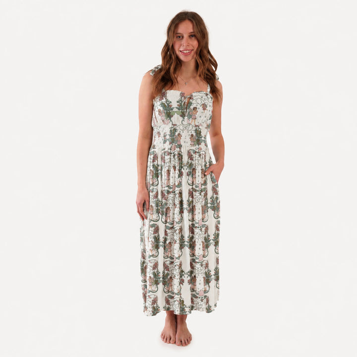 PREORDER womens spaghetti tie winnie dress | mystical fairies | organic cotton interlock