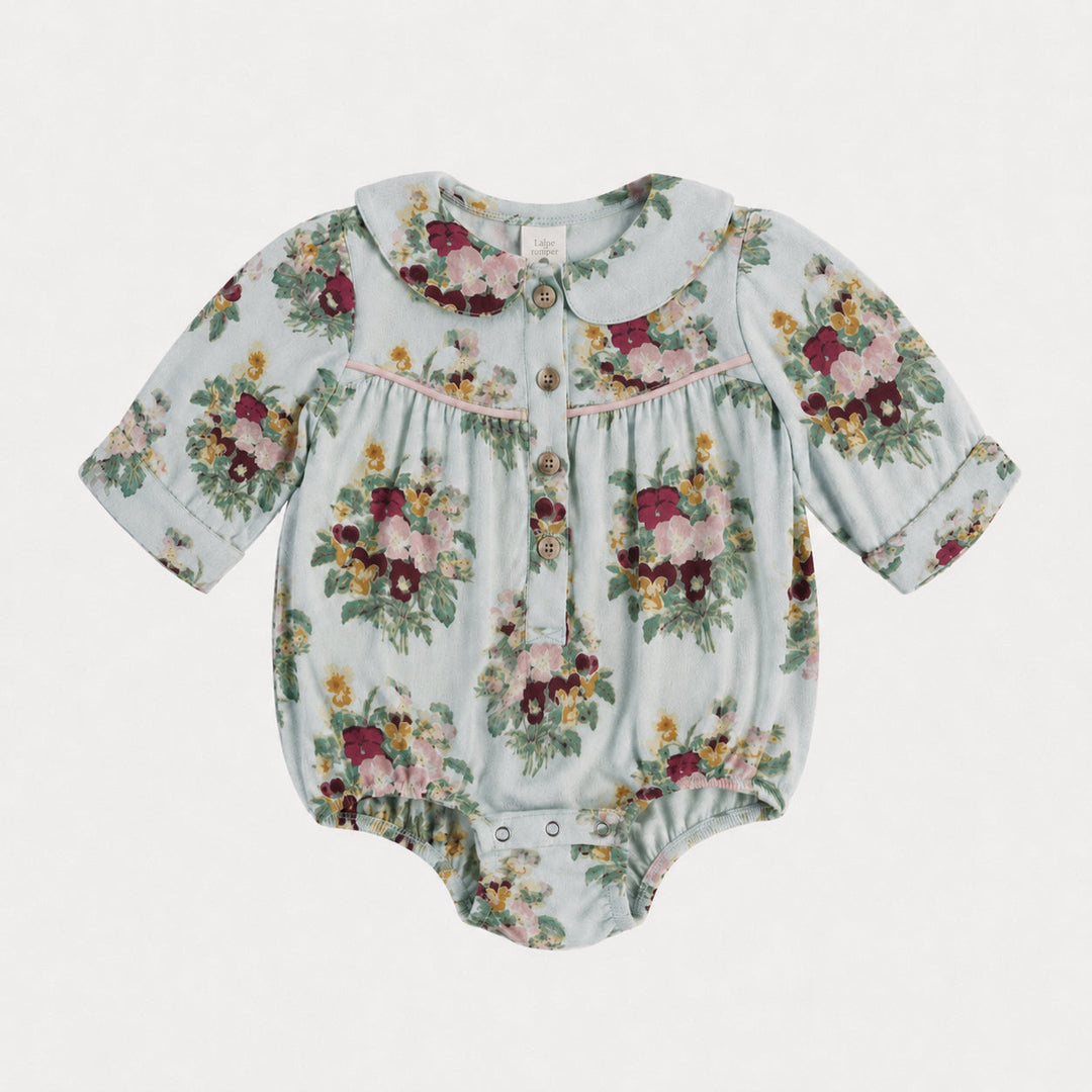 PREORDER long sleeve cowgirl bubble | pansy | bamboo