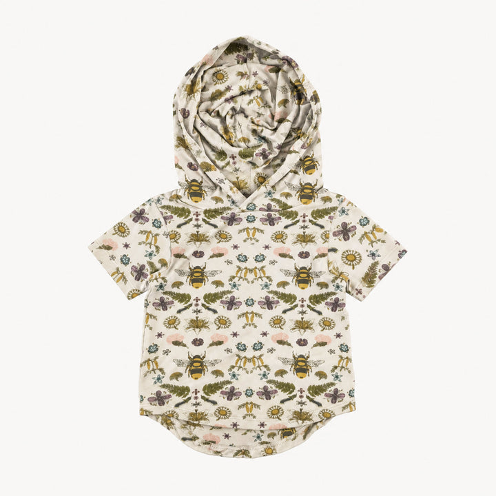 PREORDER short sleeve shirt tail hoodie | litho bee | modal