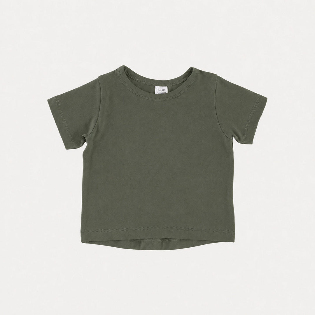 PREORDER short sleeve essential boxy tee | bronze green | organic cotton interlock