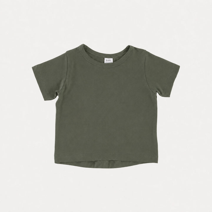 PREORDER short sleeve essential boxy tee | bronze green | organic cotton interlock