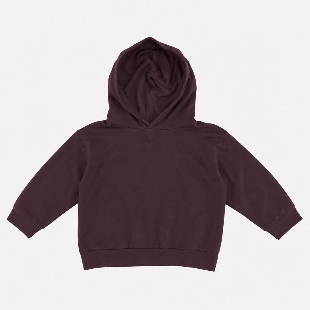PREORDER long sleeve topstitch hoodie | fudge | bamboo