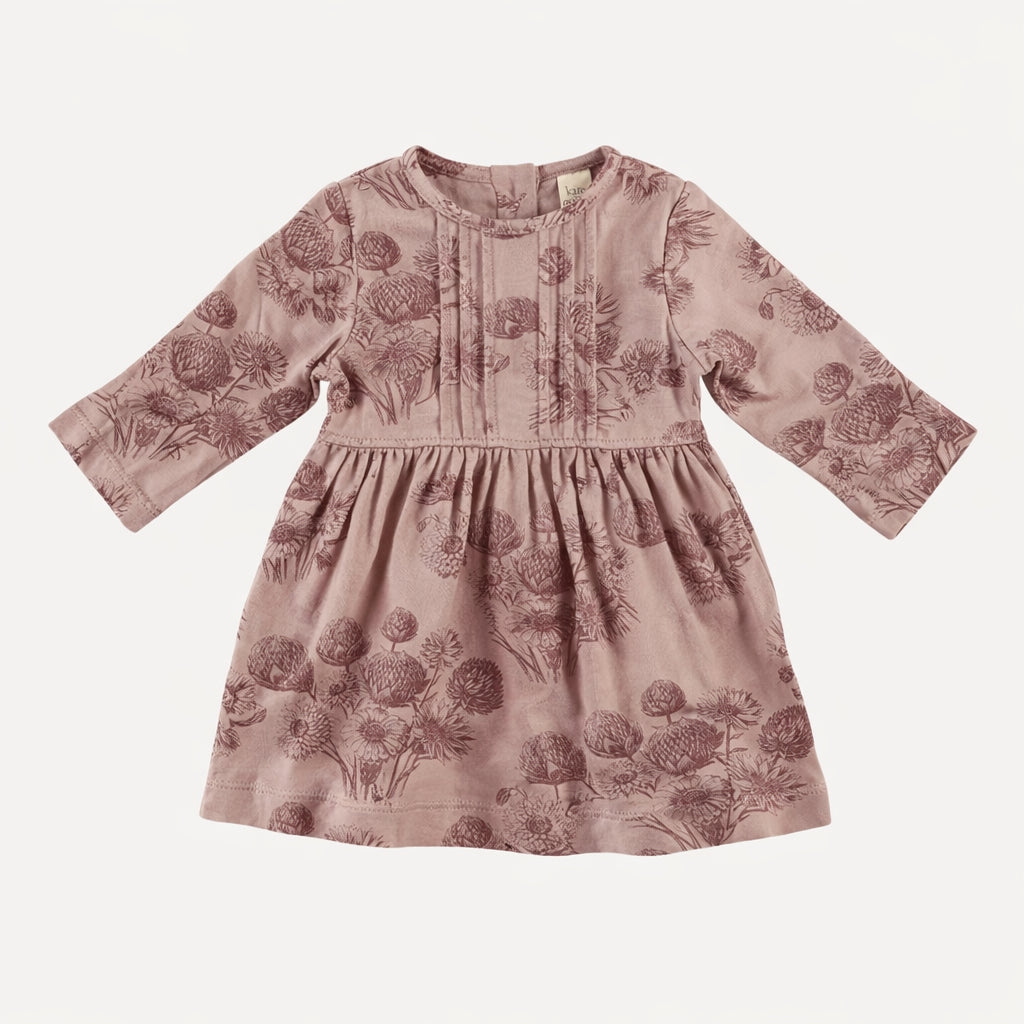 long sleeve ruby dress | burlwood dahlia | organic cotton jersey