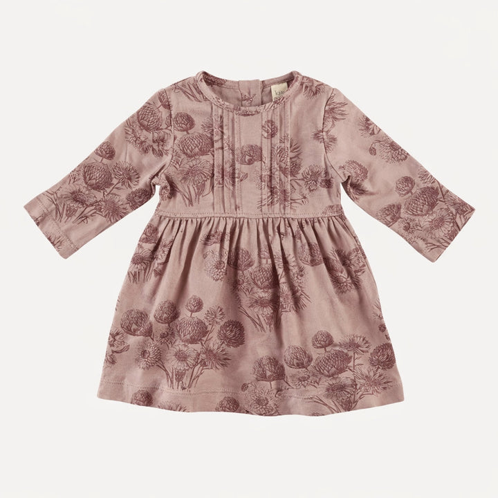 long sleeve ruby dress | burlwood dahlia | organic cotton jersey