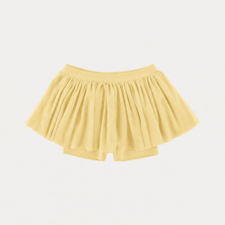 PREORDER tulle ballerina tutu short | butter yellow | organic cotton interlock
