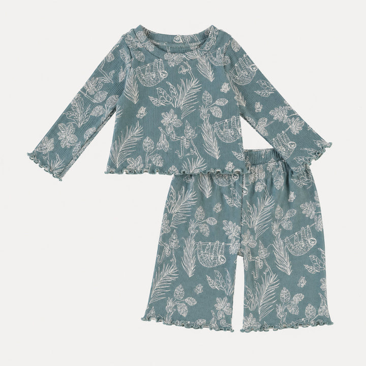 PREORDER long sleeve jade set | storm sloth | organic cotton interlock