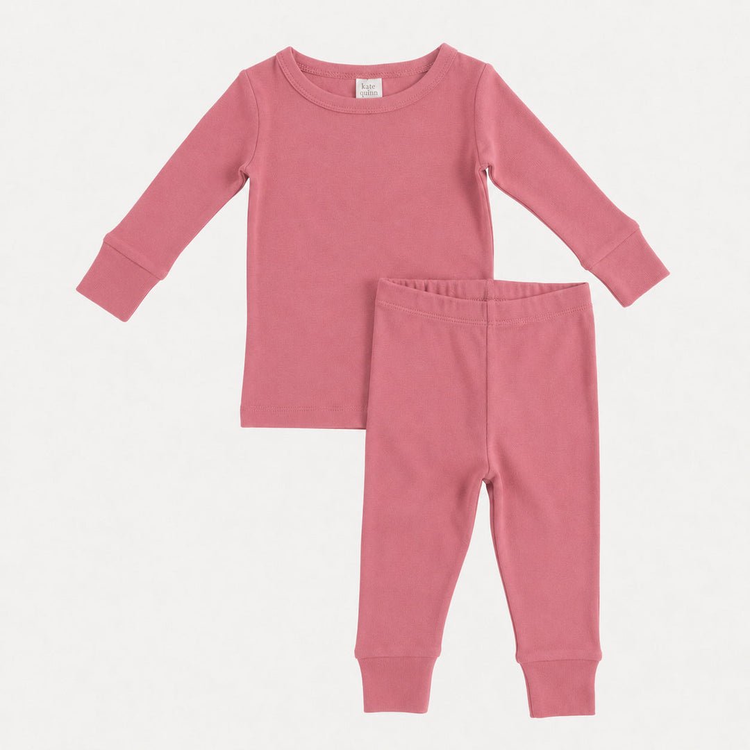 PREORDER long sleeve pj set | desert rose | organic cotton interlock