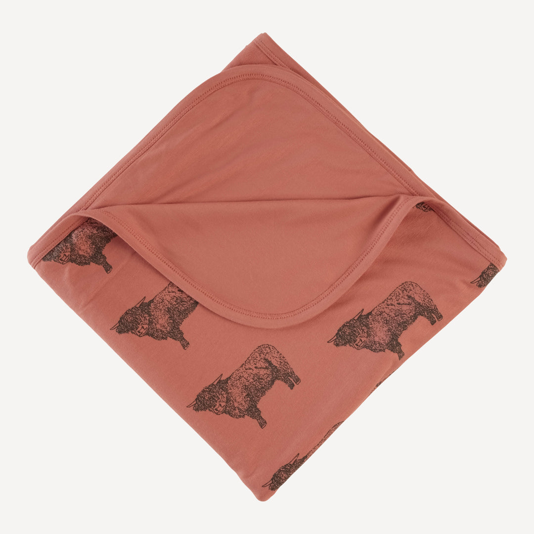double layer blanket | aragon highland cow | bamboo