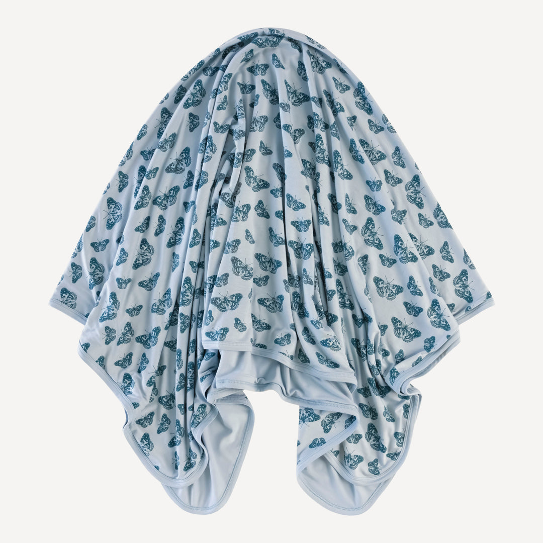 double layer blanket | stormy blue butterfly | bamboo