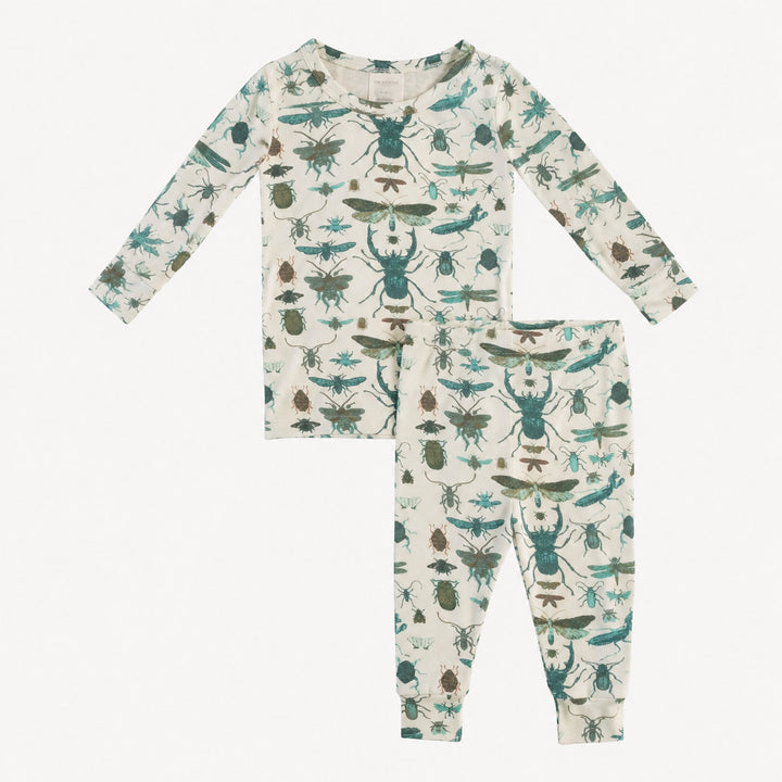 PREORDER long sleeve pj set | aqua insects | modal