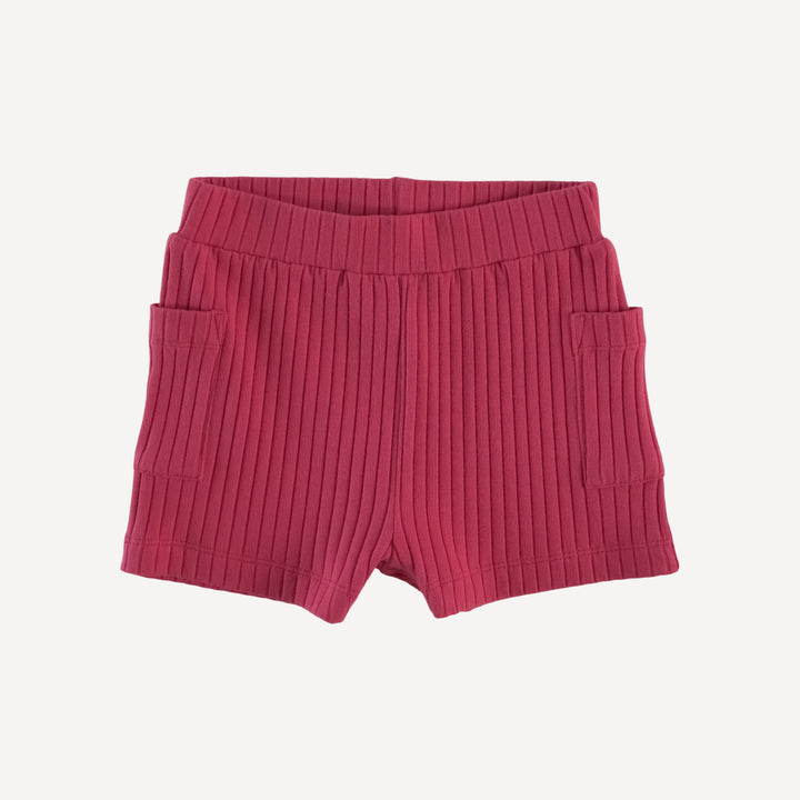 patch pocket short | american beauty | organic cotton wide rib